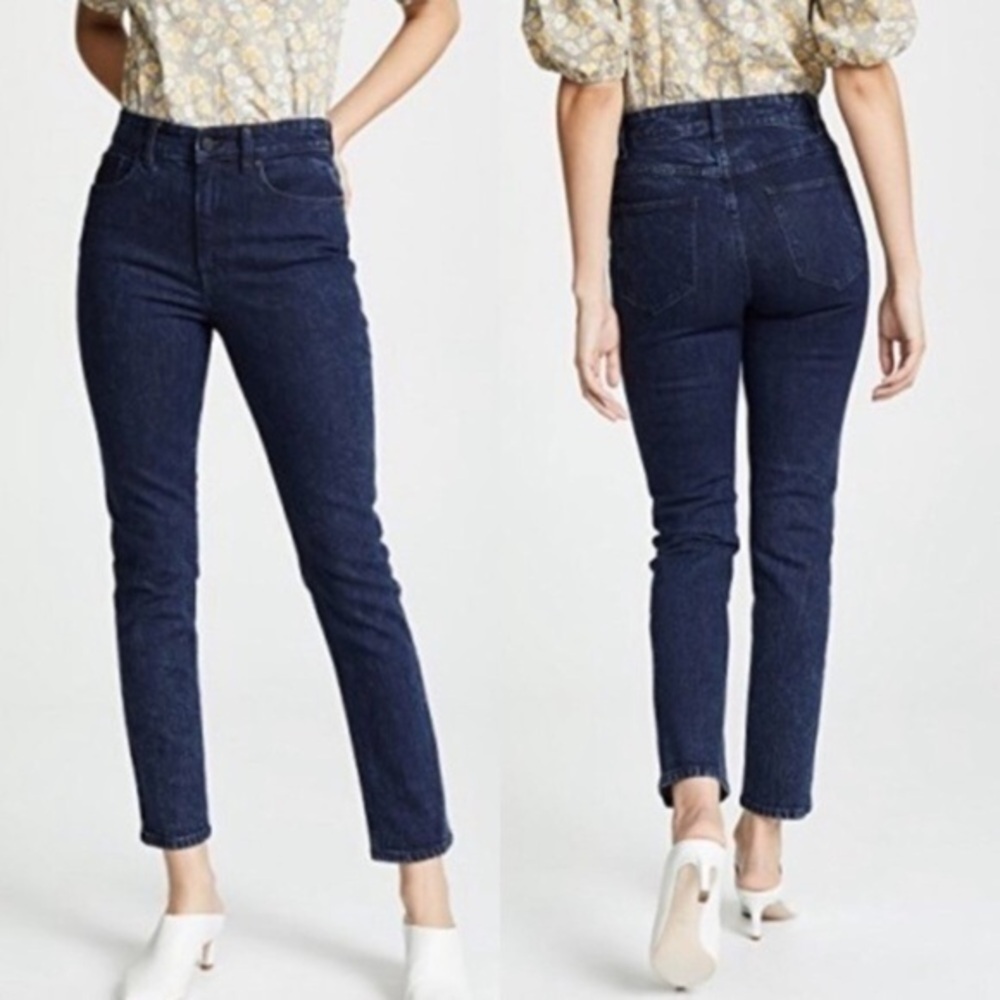 Rebecca Taylor La Vie Ines High Rise Ankle Straight Acid Ink Wash Jeans SIZE 28